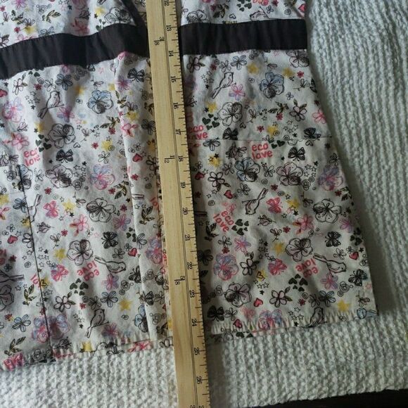 Dickies Scrub Top Flowers Bird Coquette Scrubs Medical Vet Dental Women Size UNK - Picture 8 of 9